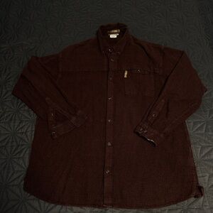 Columbia Men's Long Sleeve Button-Down Shirt in Dark Brown